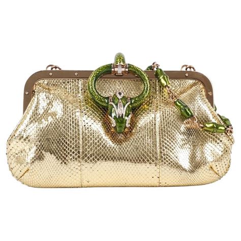 gucci emerald snake clasped purse|Gucci handbags for women.